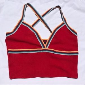 Rainbow Trim CrissCross Cami
